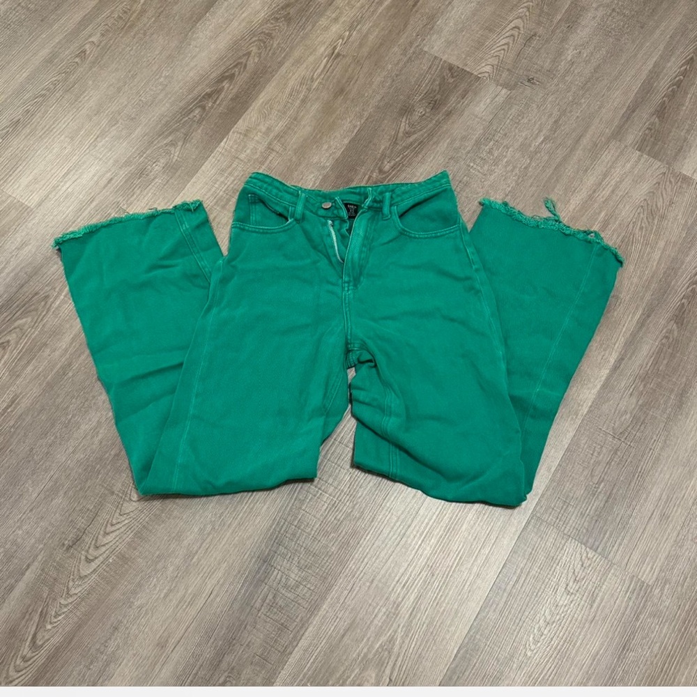 SHEIN Vibrant Green Flare Jeans